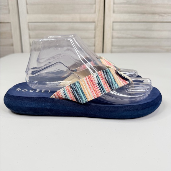 ROCKET DOG "Adios Stark" Women's Flip Flops with Striped Woven Straps-9 - Picture 3 of 6